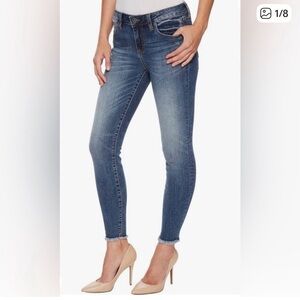 Kut from the Kloth Ankle Skinny Jeans Distressed Hem Women Denim Size 10